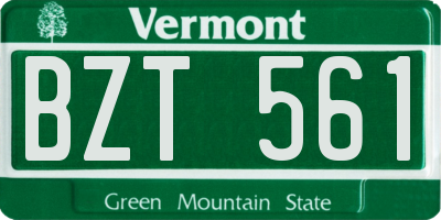 VT license plate BZT561