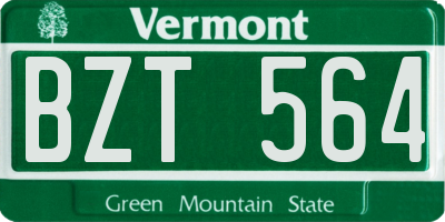 VT license plate BZT564