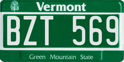 VT license plate BZT569