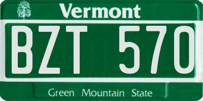 VT license plate BZT570