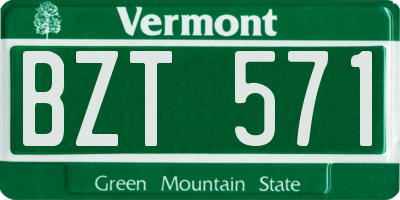 VT license plate BZT571