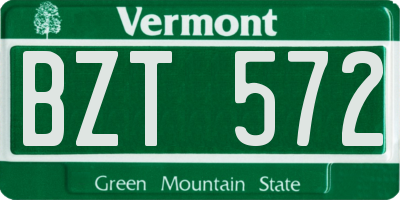 VT license plate BZT572