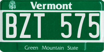 VT license plate BZT575