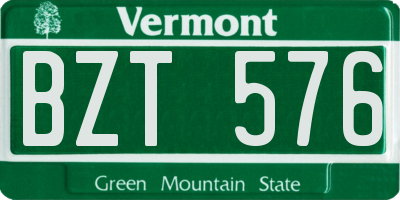 VT license plate BZT576