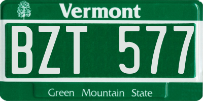 VT license plate BZT577
