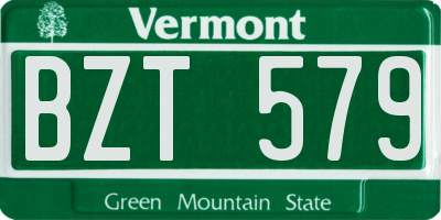 VT license plate BZT579