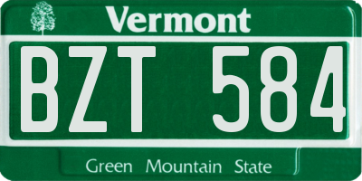 VT license plate BZT584