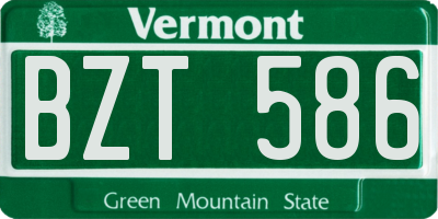 VT license plate BZT586
