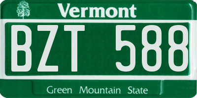 VT license plate BZT588