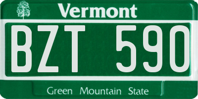 VT license plate BZT590