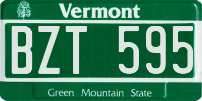VT license plate BZT595