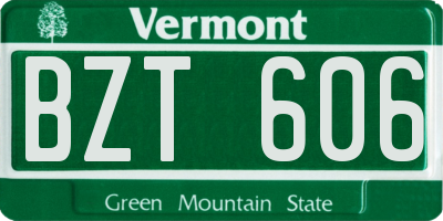 VT license plate BZT606