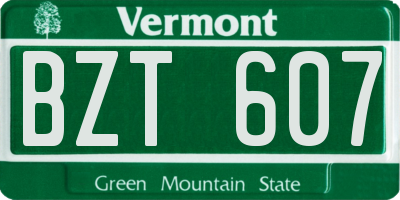 VT license plate BZT607