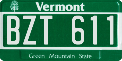 VT license plate BZT611
