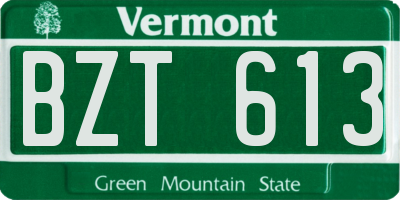 VT license plate BZT613