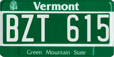 VT license plate BZT615