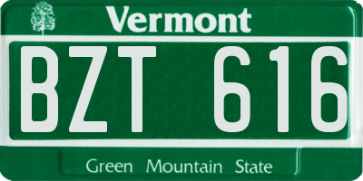 VT license plate BZT616
