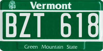 VT license plate BZT618