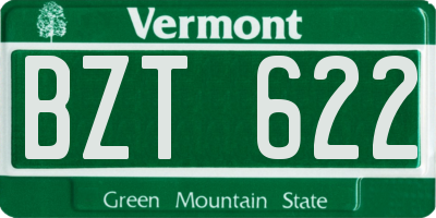 VT license plate BZT622
