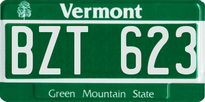 VT license plate BZT623