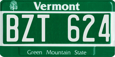 VT license plate BZT624