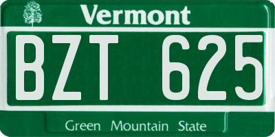 VT license plate BZT625