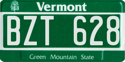 VT license plate BZT628