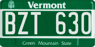 VT license plate BZT630