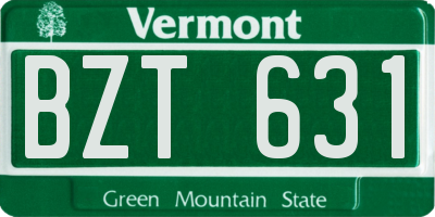VT license plate BZT631