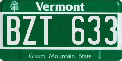 VT license plate BZT633