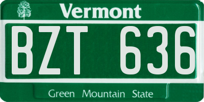 VT license plate BZT636