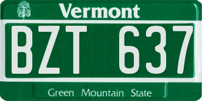 VT license plate BZT637