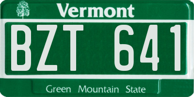 VT license plate BZT641