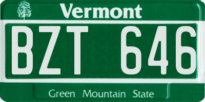 VT license plate BZT646