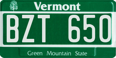 VT license plate BZT650