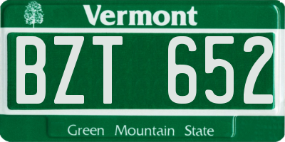 VT license plate BZT652