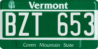 VT license plate BZT653