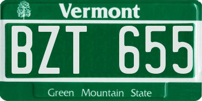 VT license plate BZT655