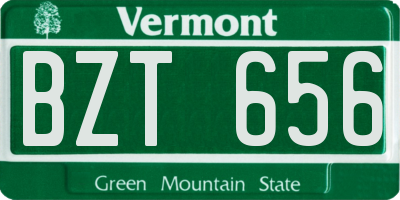 VT license plate BZT656
