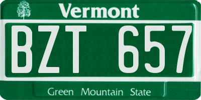 VT license plate BZT657