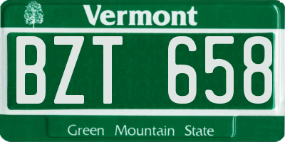 VT license plate BZT658