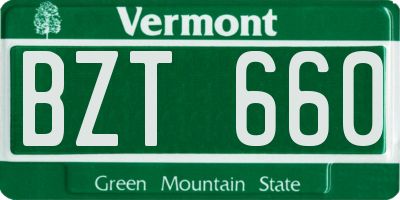 VT license plate BZT660