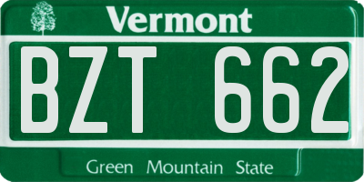 VT license plate BZT662