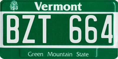 VT license plate BZT664