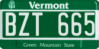 VT license plate BZT665