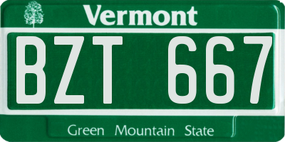 VT license plate BZT667