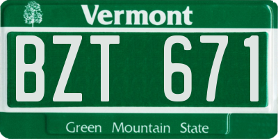 VT license plate BZT671
