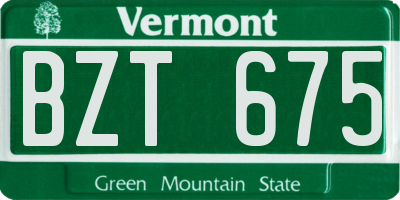 VT license plate BZT675
