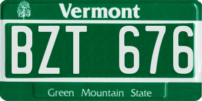 VT license plate BZT676