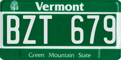 VT license plate BZT679